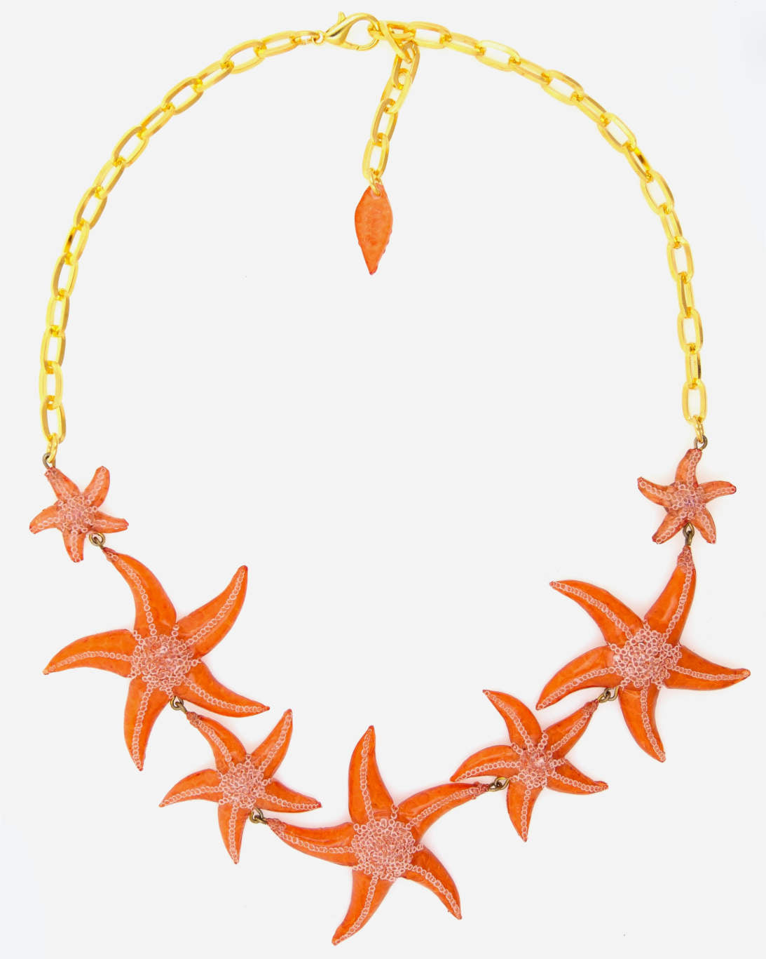 Collier étoile de mer orange