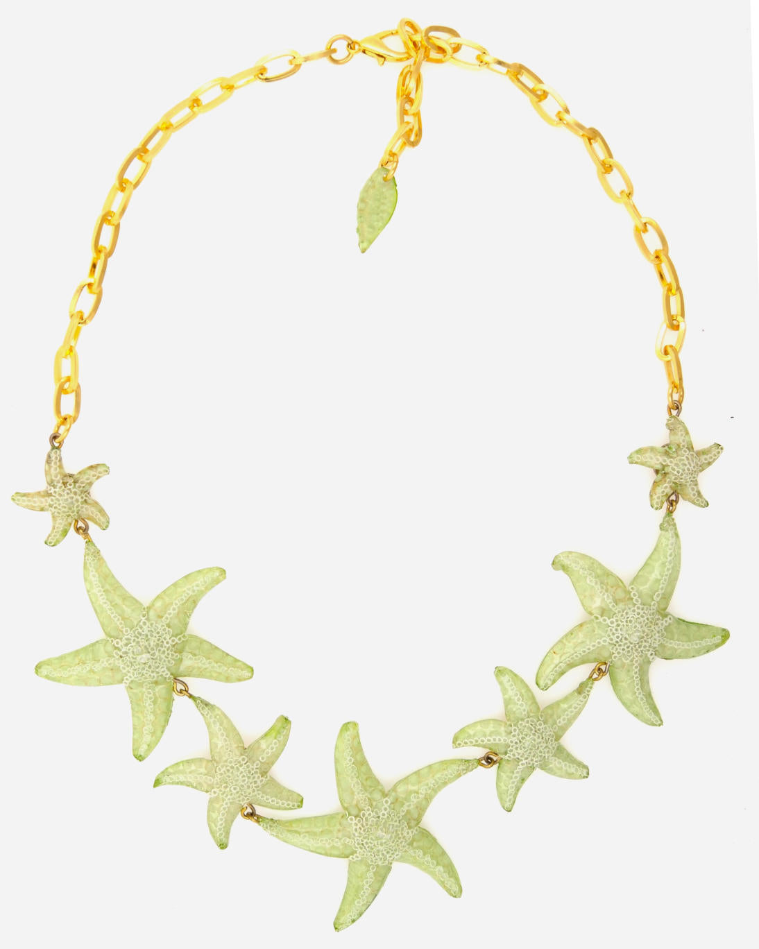 sautoir femme original vert et doré