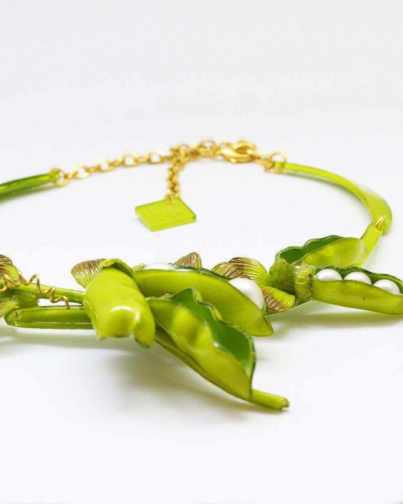 Collier fantaisie femme original légumes verts