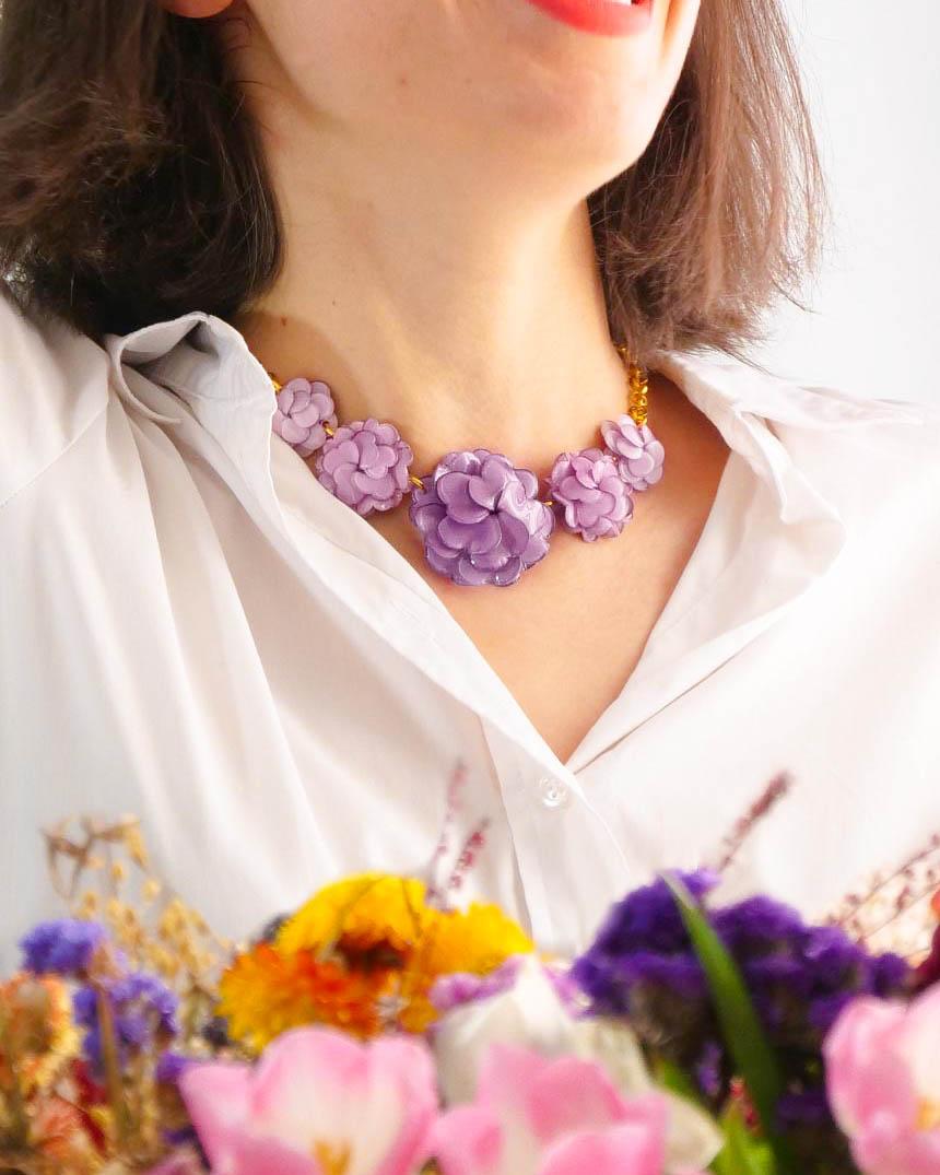 all-groups collier fantaisie original femme violet