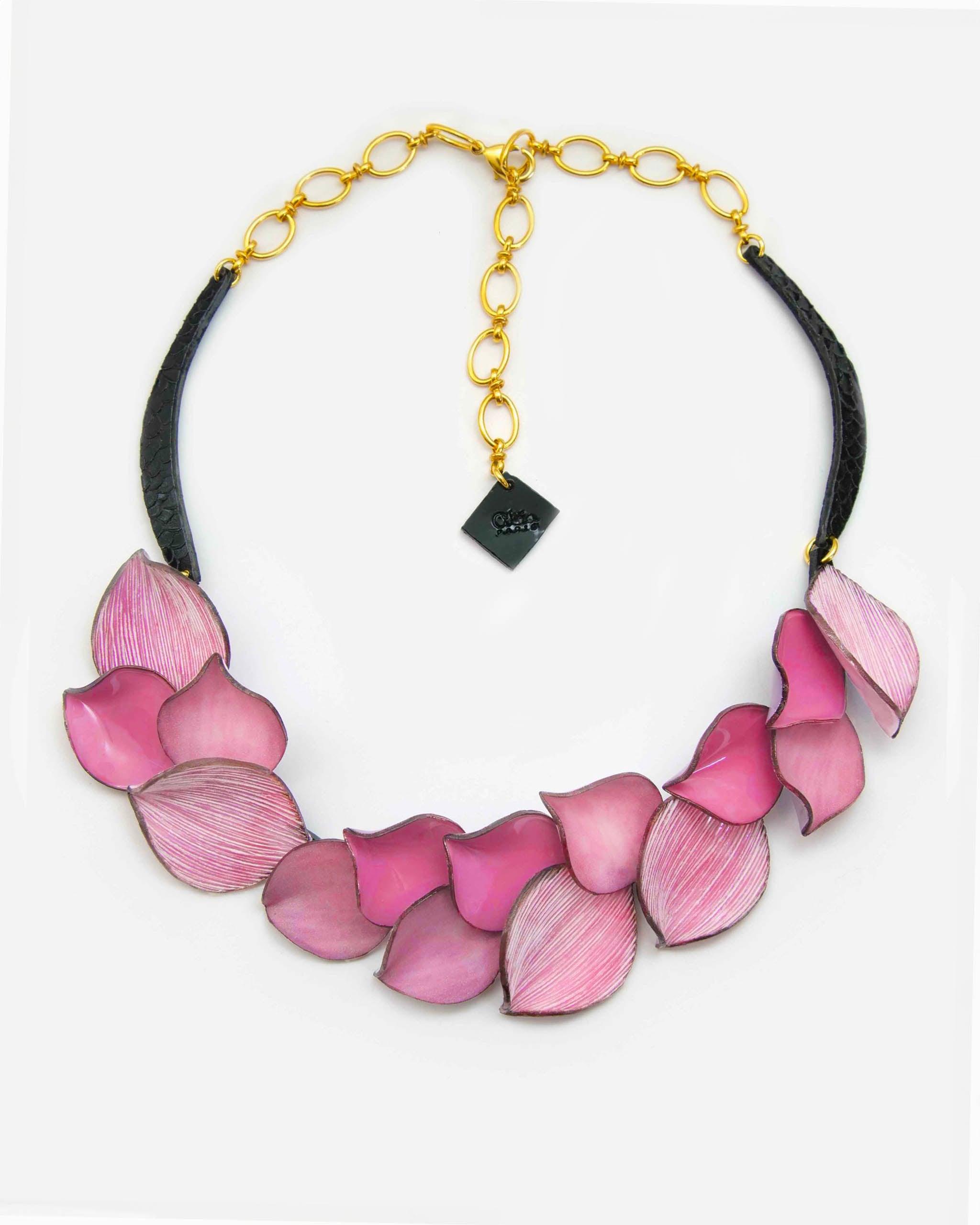 Collier fantaisie pour femme rose