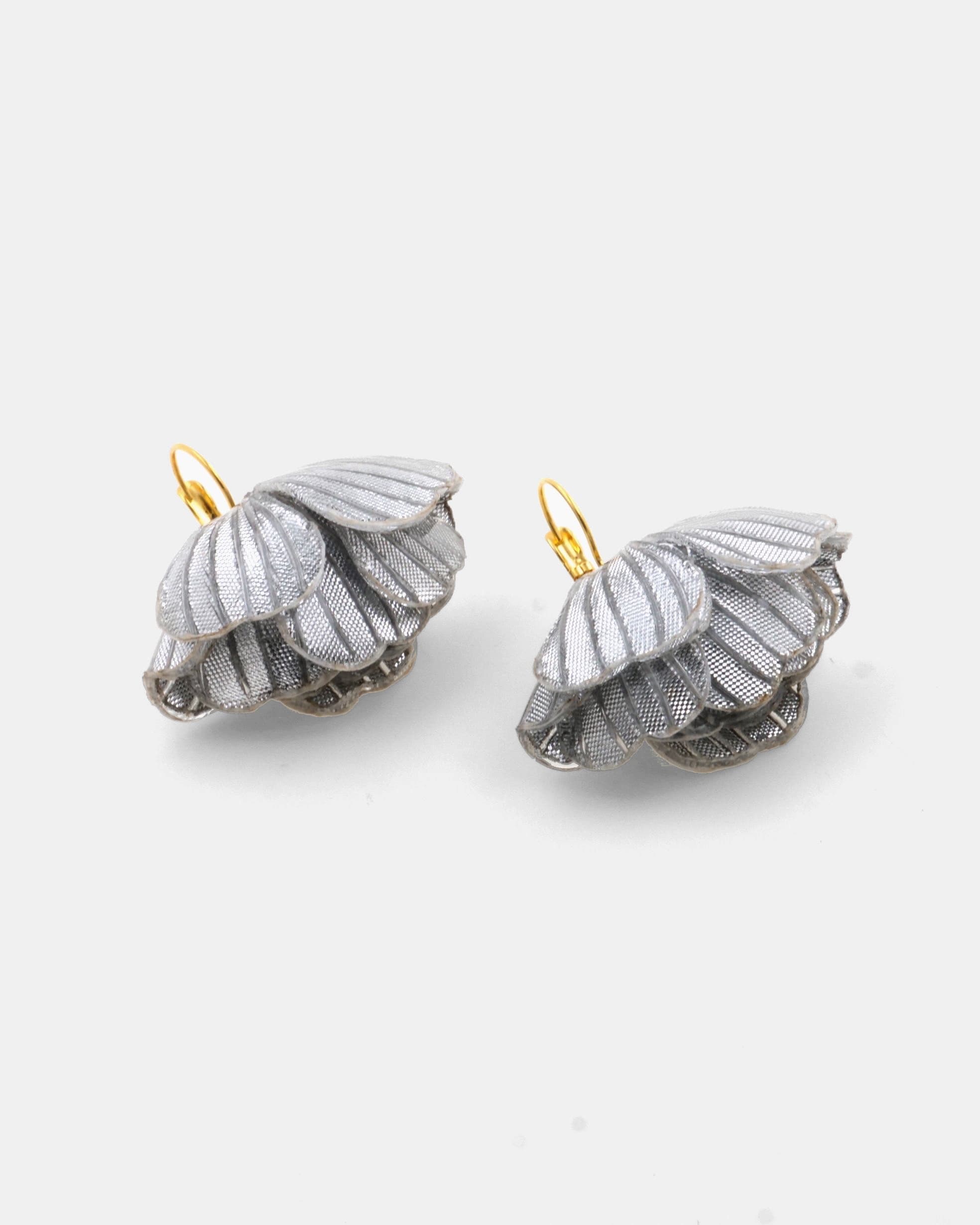 Boucle d'oreille argentée brillante