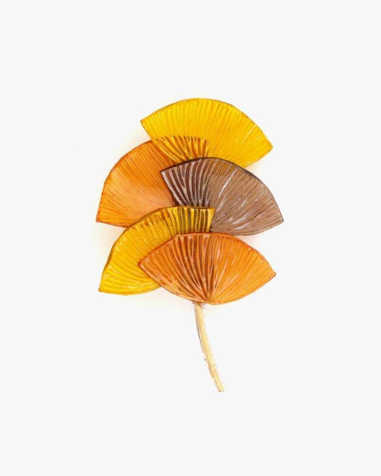 broches originales jaunes et oranges