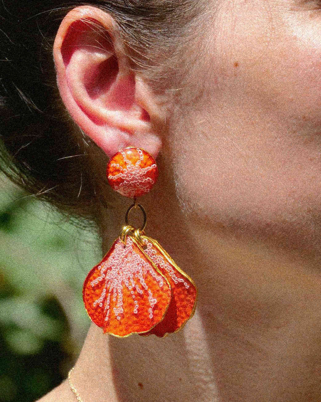 Boucles d'oreilles ailes d'anges oranges all-groups