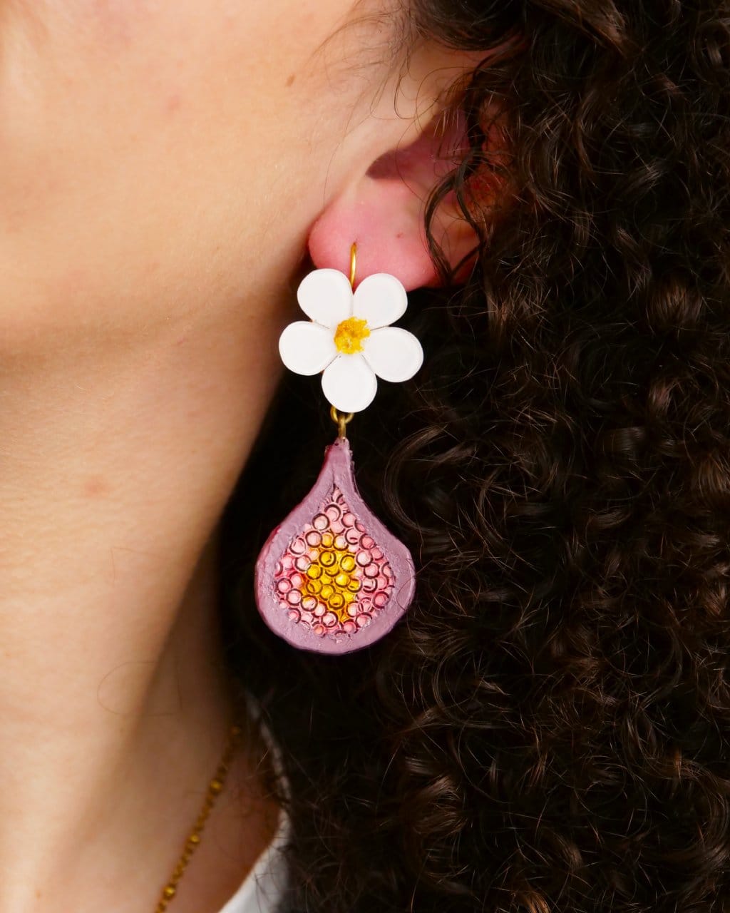 all-groups boucle d'oreille femme pendante originale figue entièrement réalisée dans notre atelier rennais