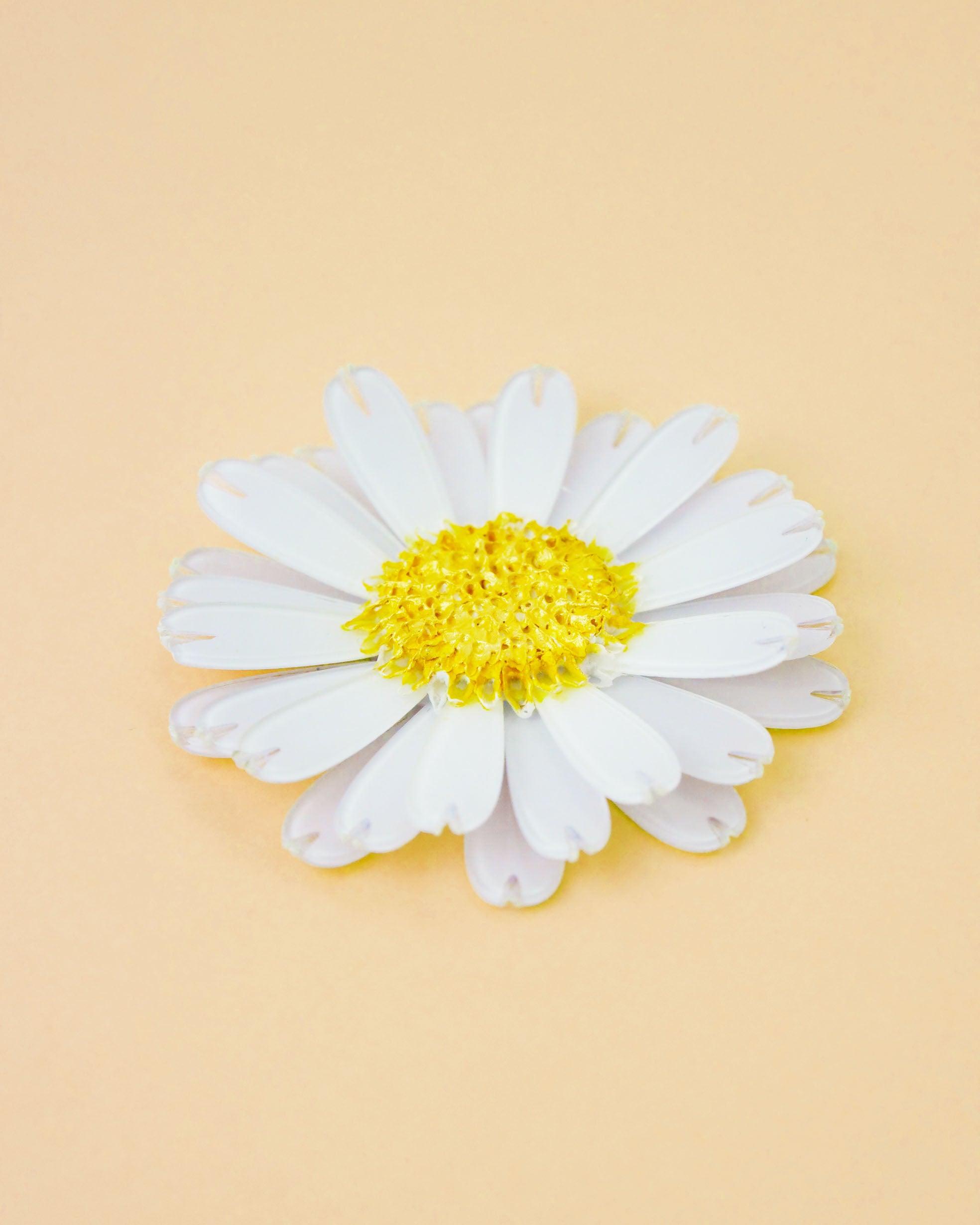 all-groups Fleur en broche marguerite blanche et jaune