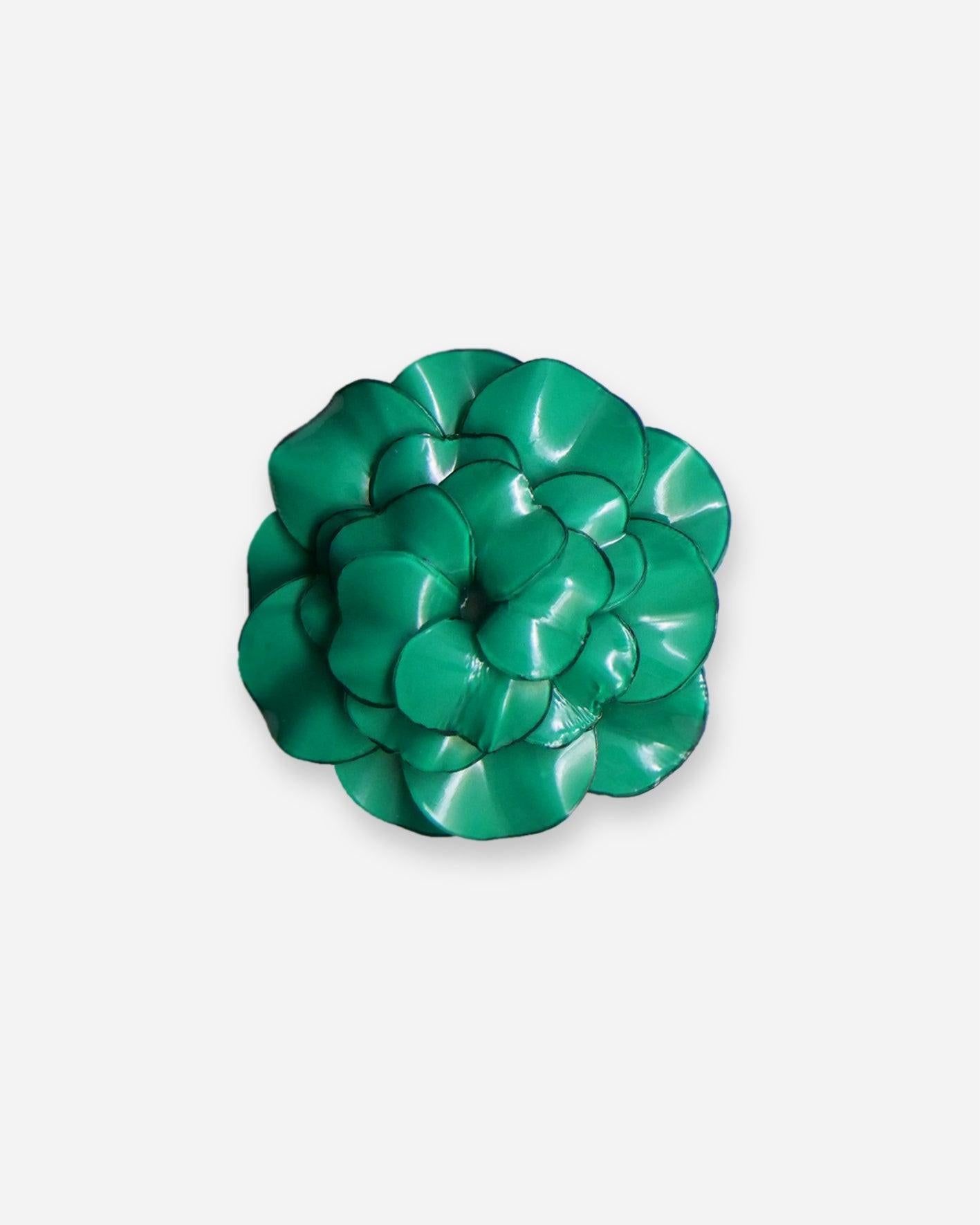 Grande broche fleurie de mariage de couleur verte