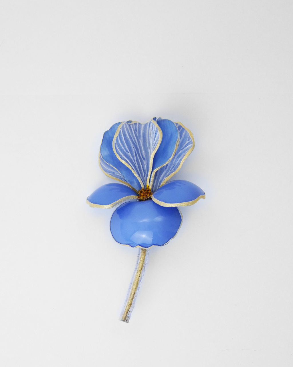 broche fleur brillante bleue