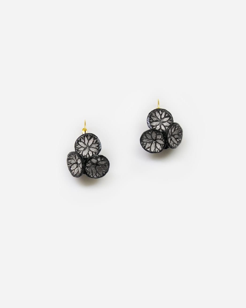 boucles d'oreilles saint valentin simples de couleur noire et dorée