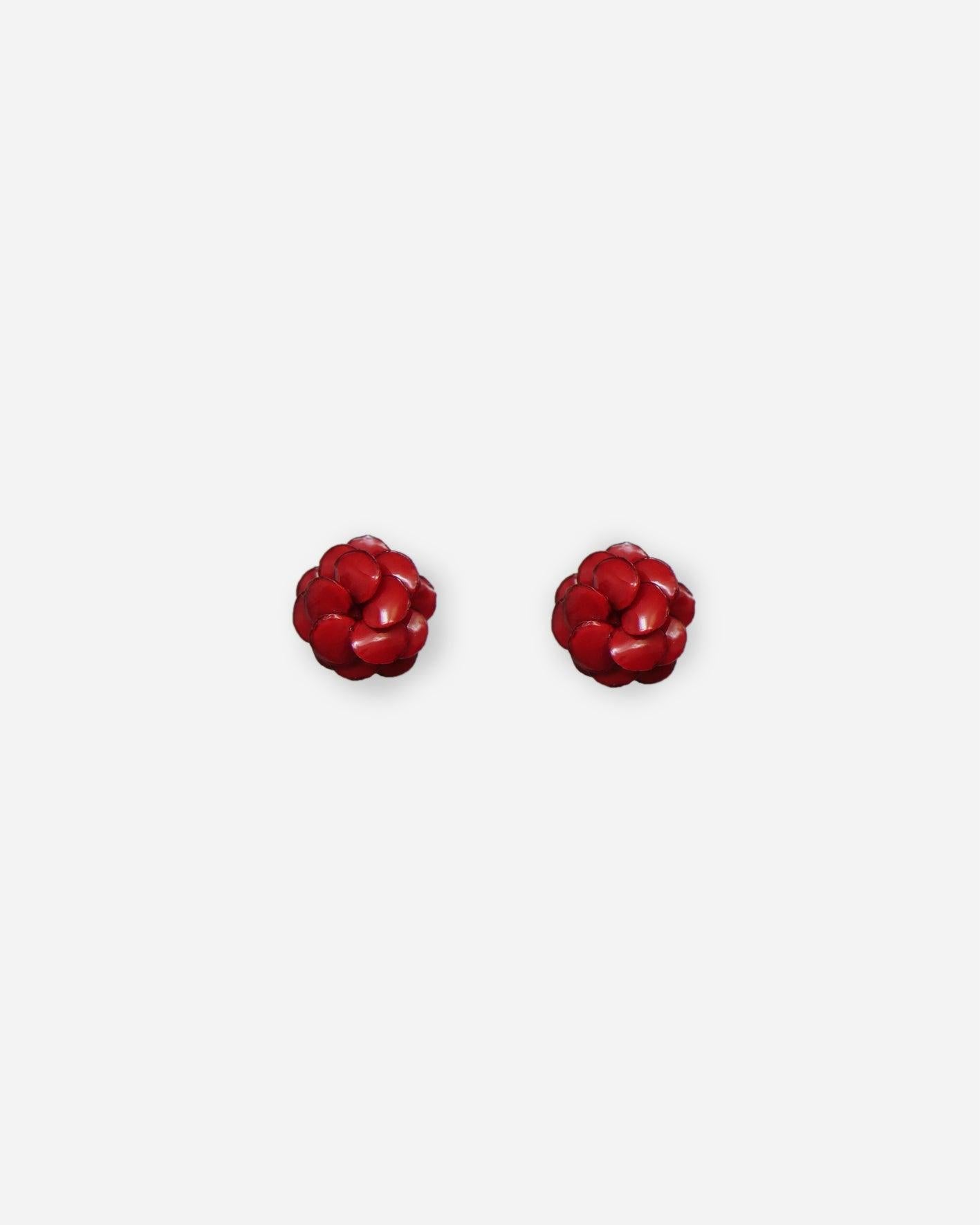 Bijoux d'oreilles fleurs rouges