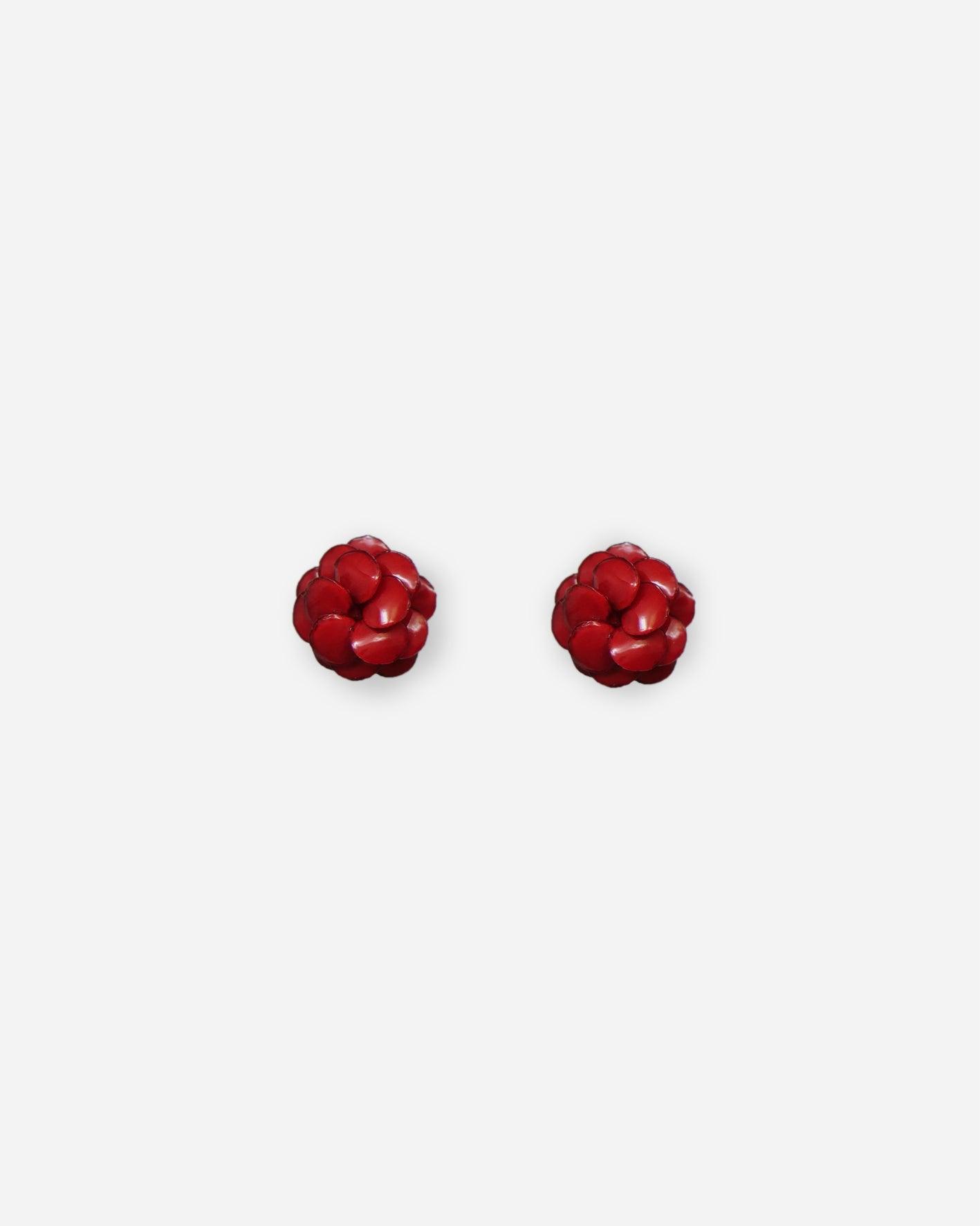 Bijoux d'oreilles fleurs rouges