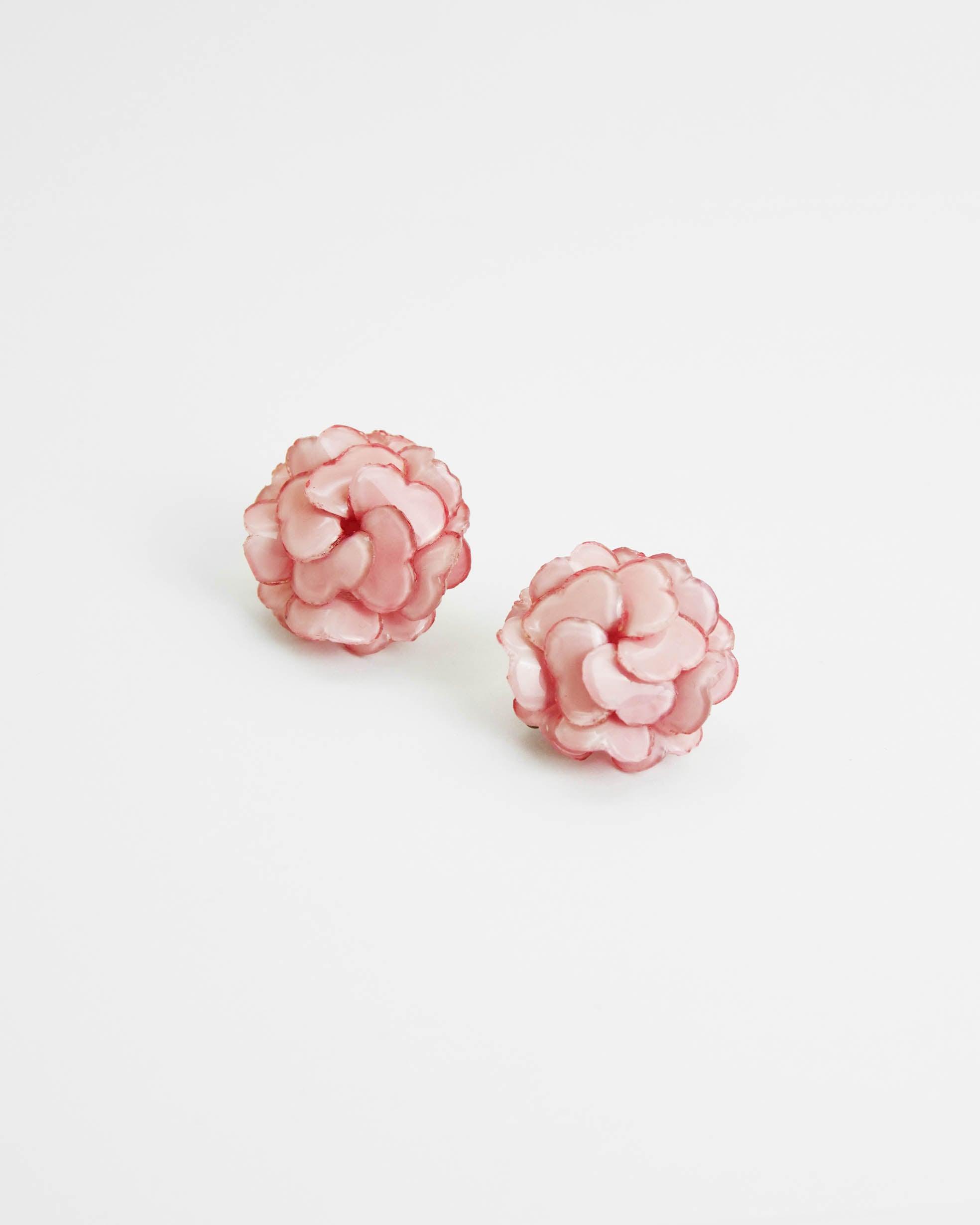 Boucles d'oreilles avec fleur rose pale