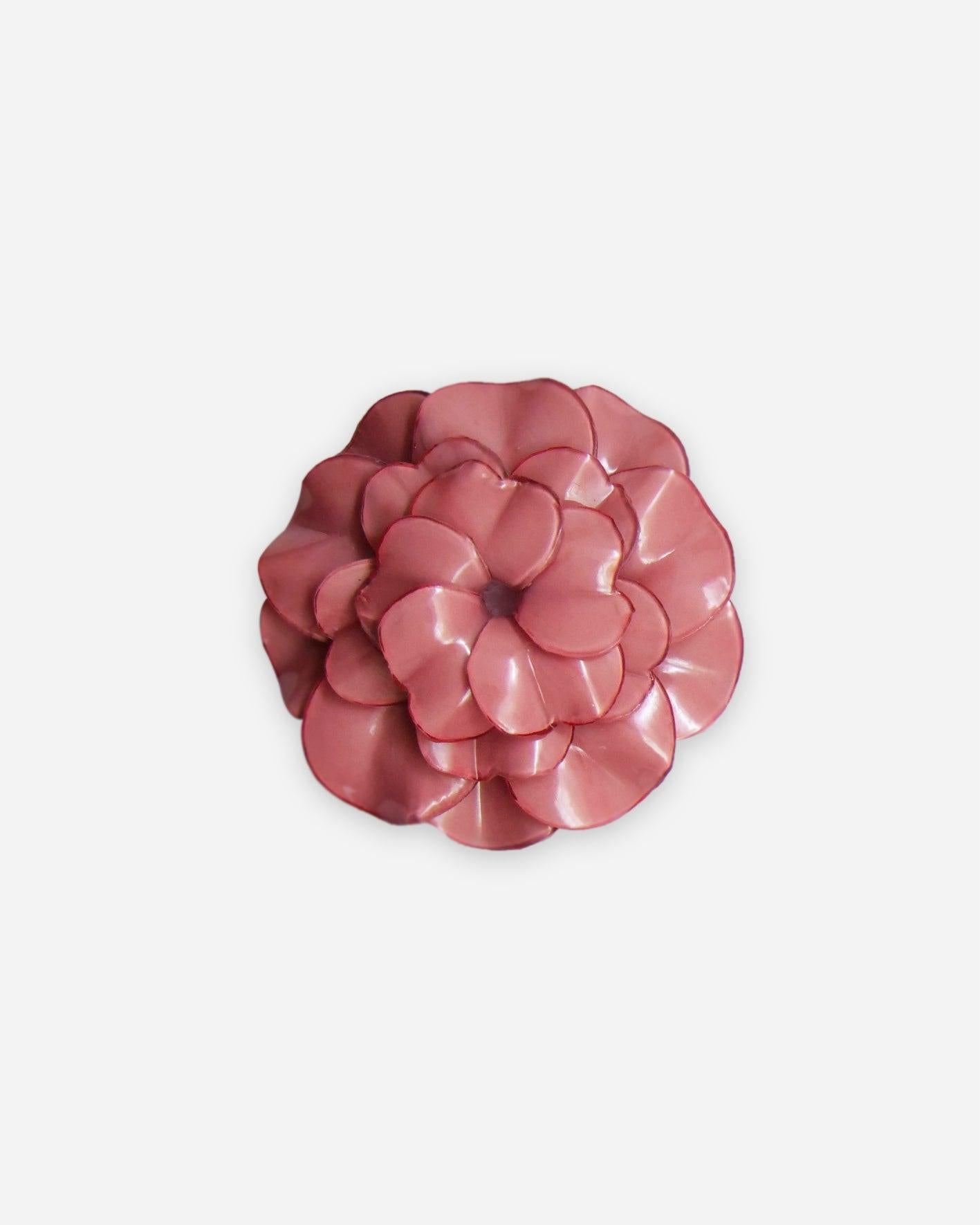 Grande broche fleur de mariage couleur rose