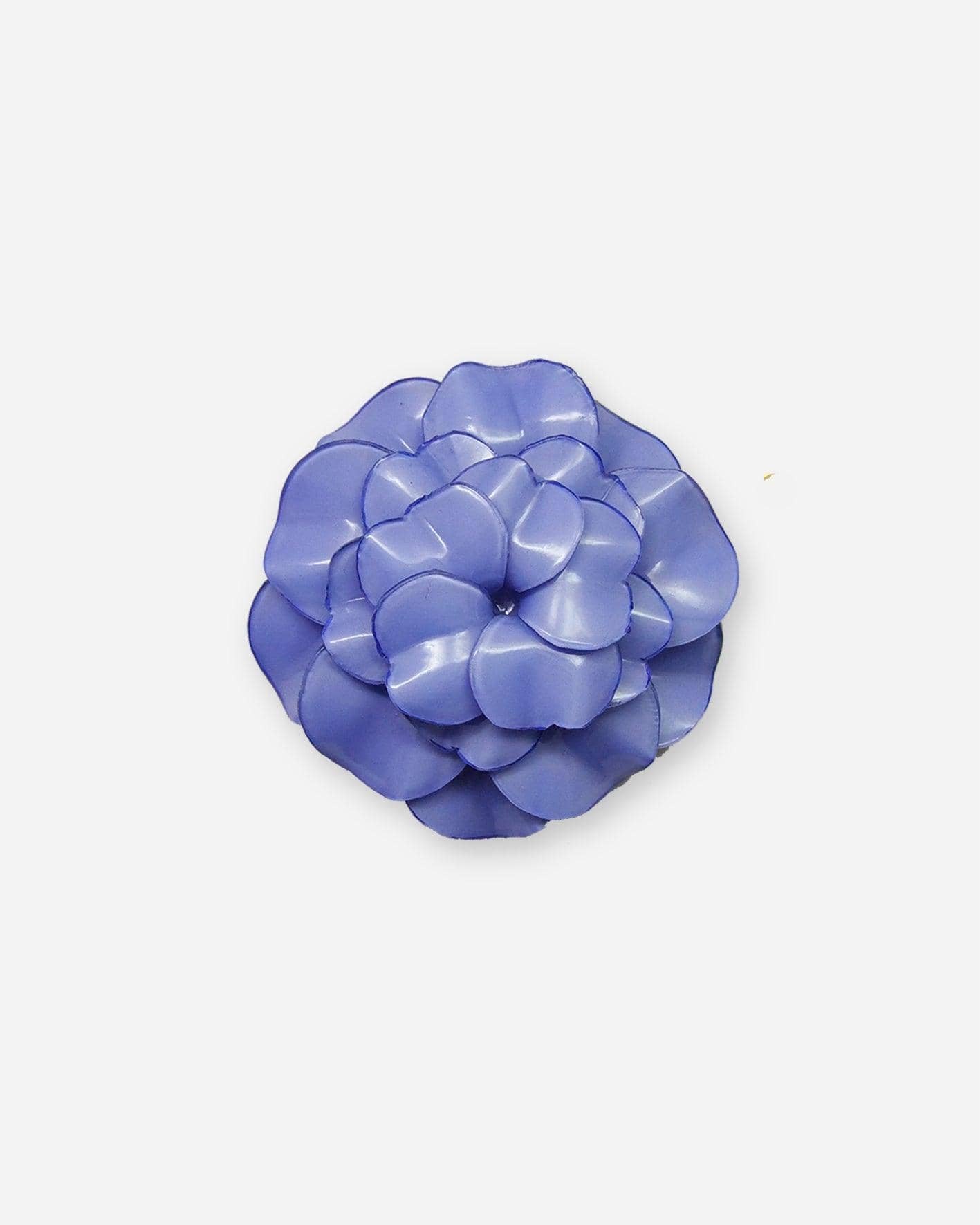 Grand pendentif original fleuri de couleur bleuet sans chaine