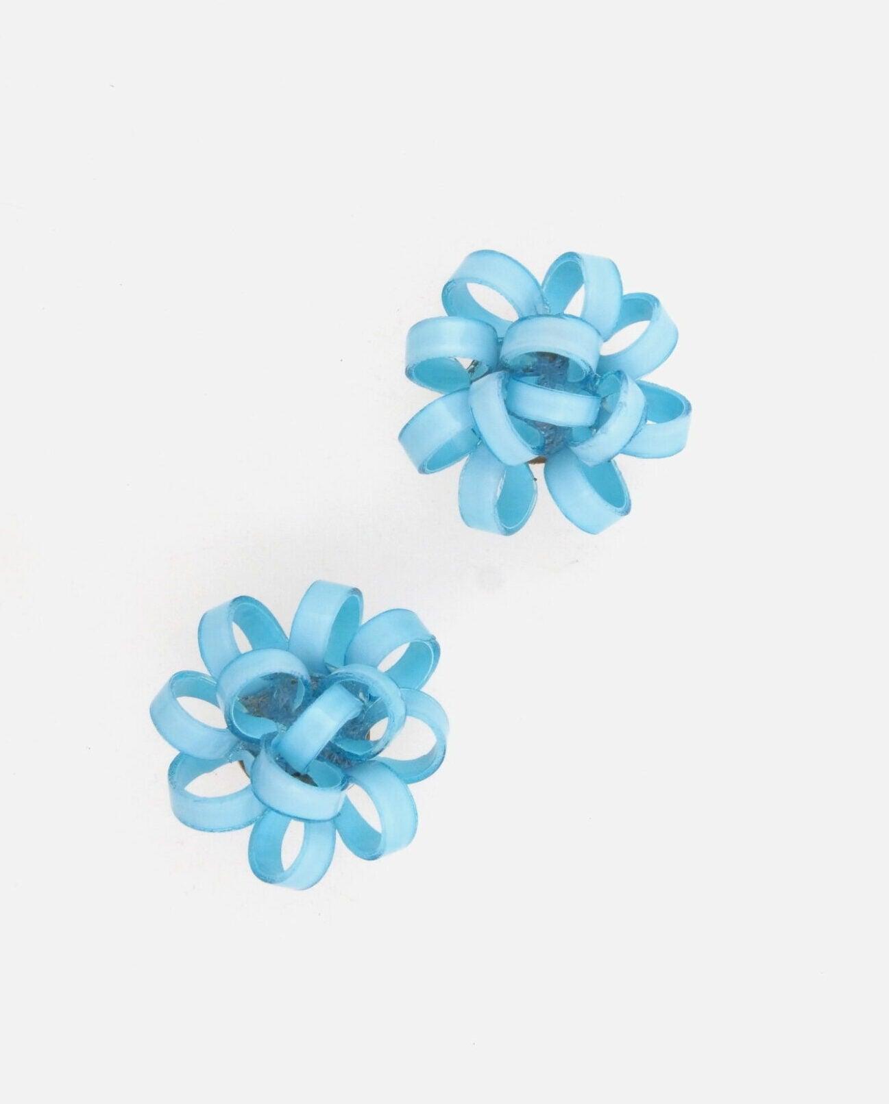 Boucles d'oreilles fantaisie colorées bleu clair