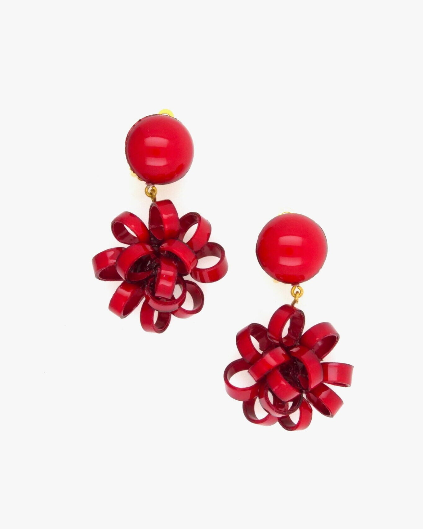 boucles d'oreilles fantaisie pendantes rouges