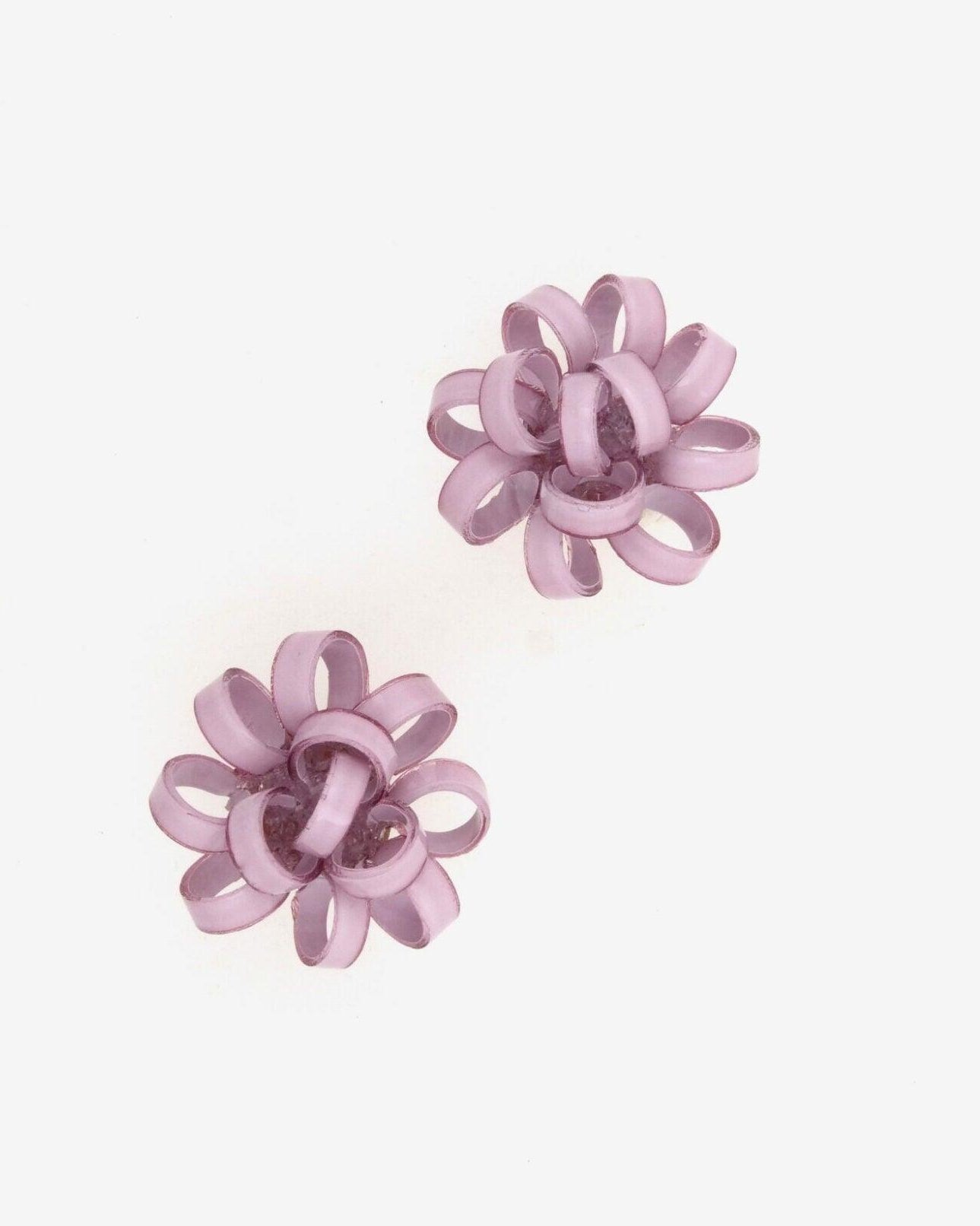 Boucles d'oreilles fantaisie colorées violettes lila