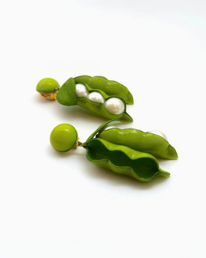 Grosses boucles petits pois verts