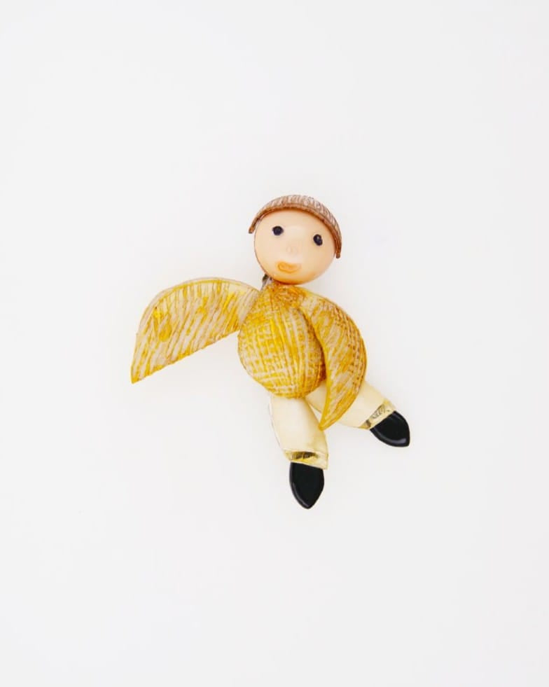 all-groups bijoux broche, personnage jaune pour femme