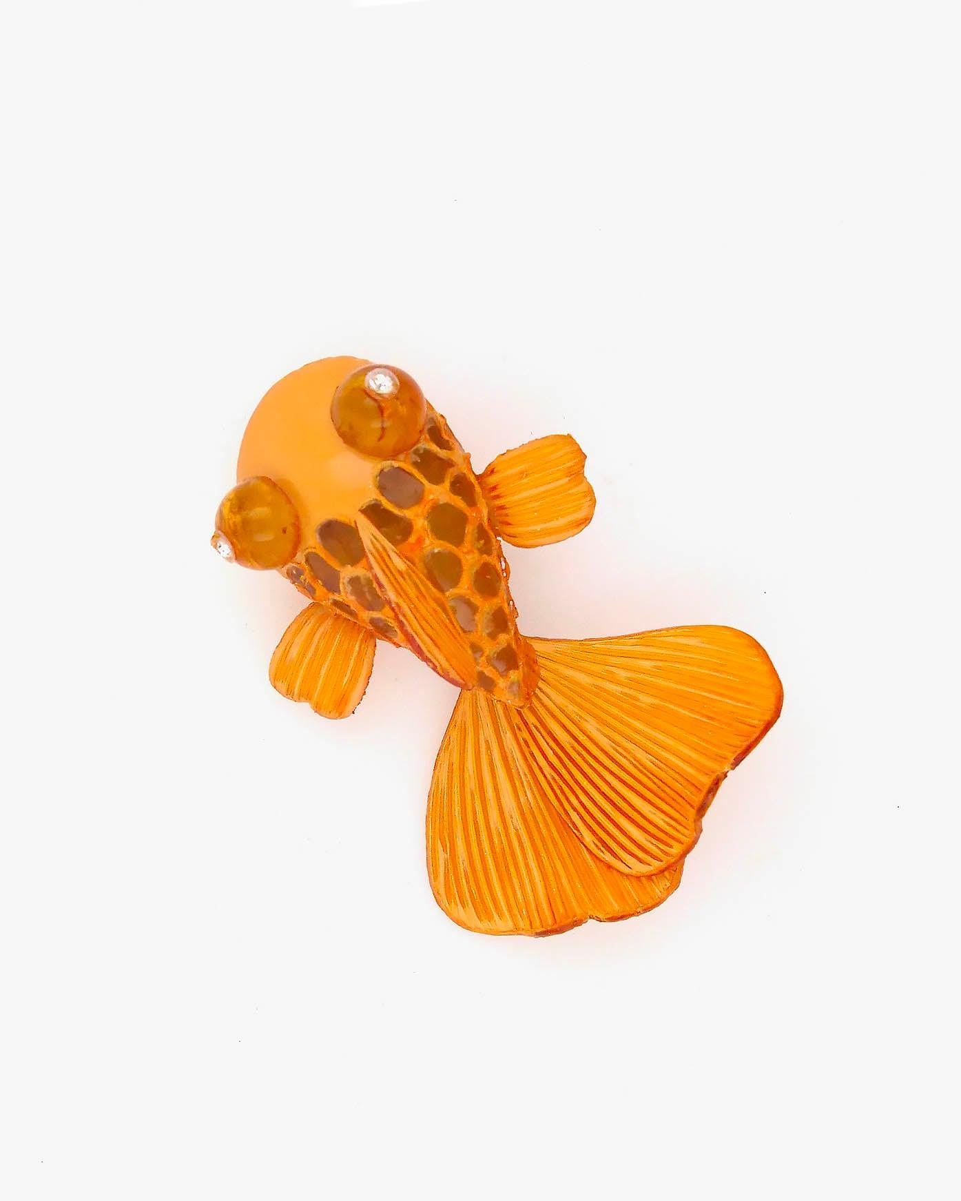 Broche bijoux fantaisie poisson orange