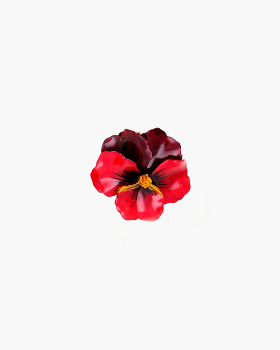 Fleur Pensée Viola rouge un pendentif à offrir un bijou à une femme réalisé par les artisans Ciléa Paris.