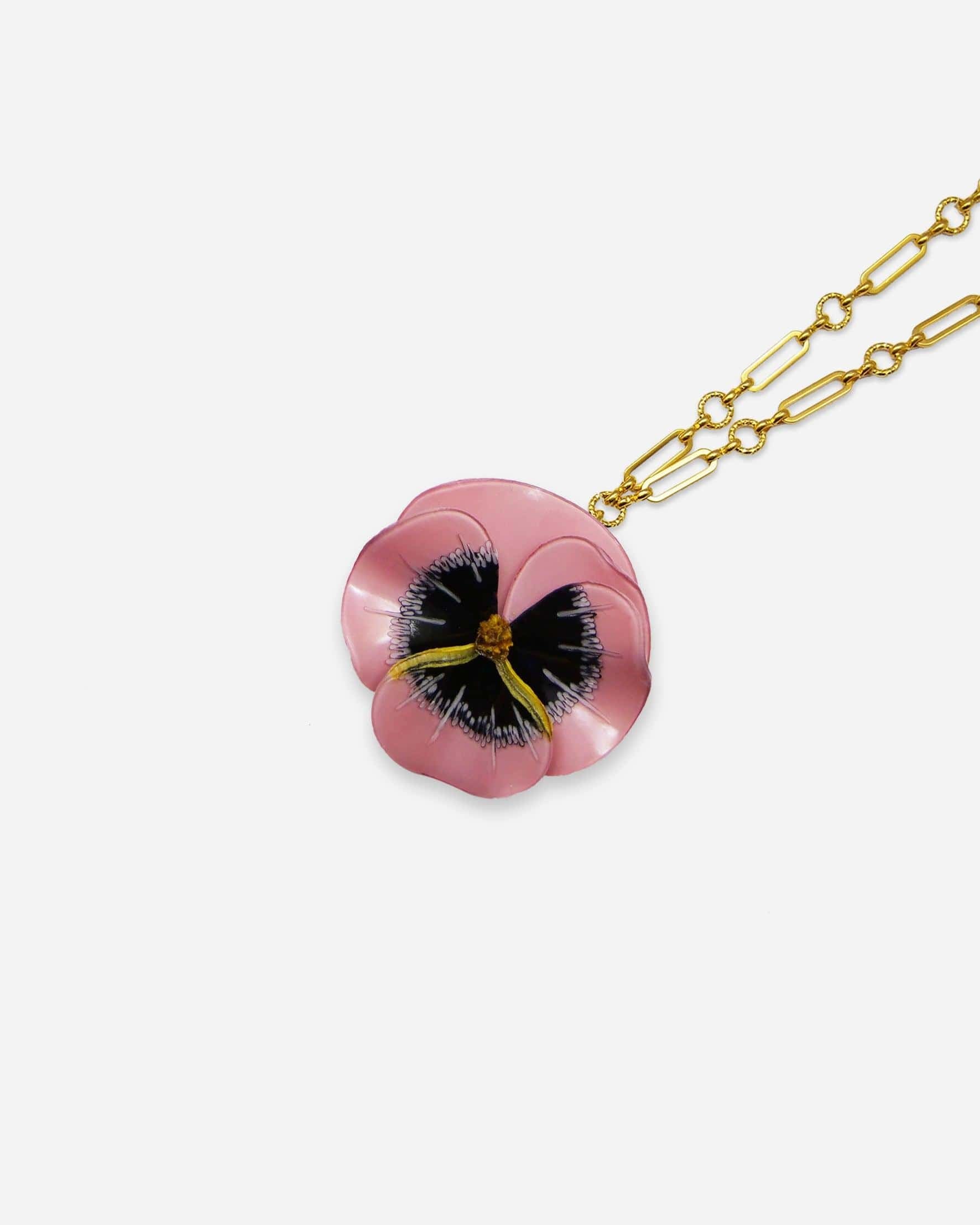 Grand pendentif personnalisé rose avec chaine