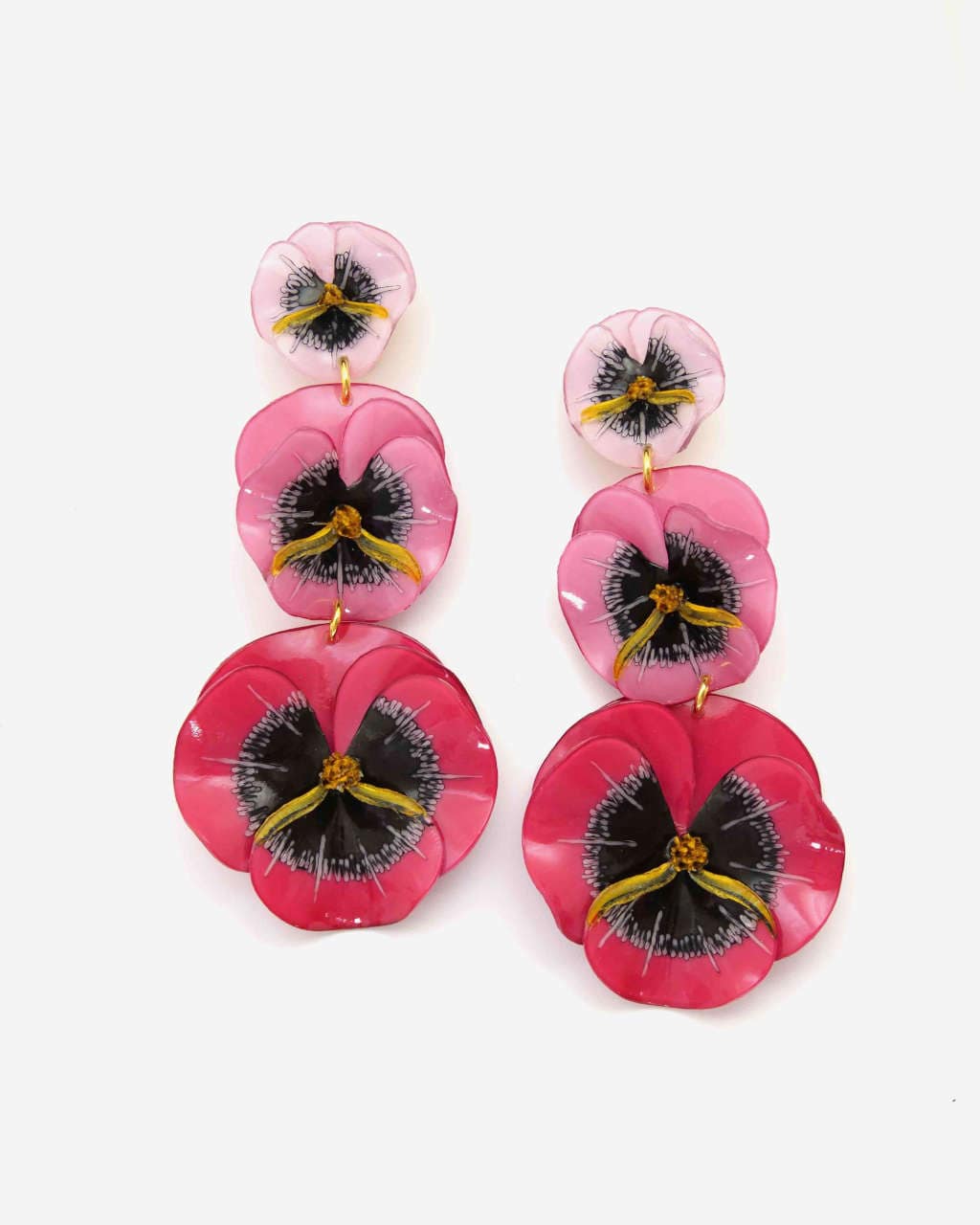 Bijoux femme boucles d'oreilles longues roses
