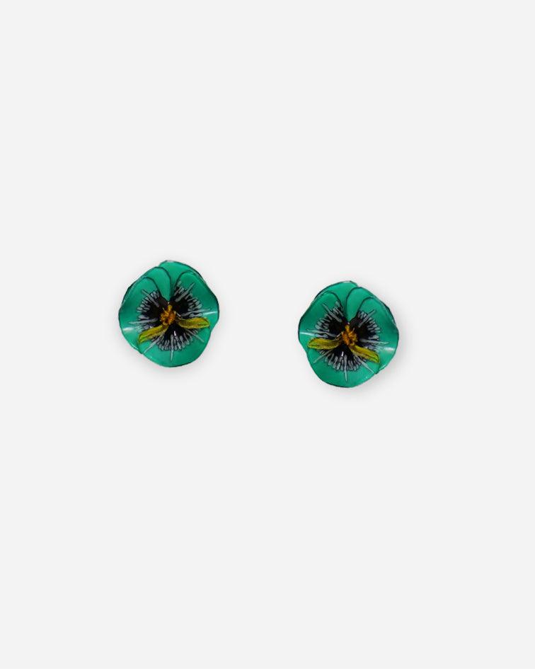 petites boucles d'oreilles clips vertes pour oreilles non percées