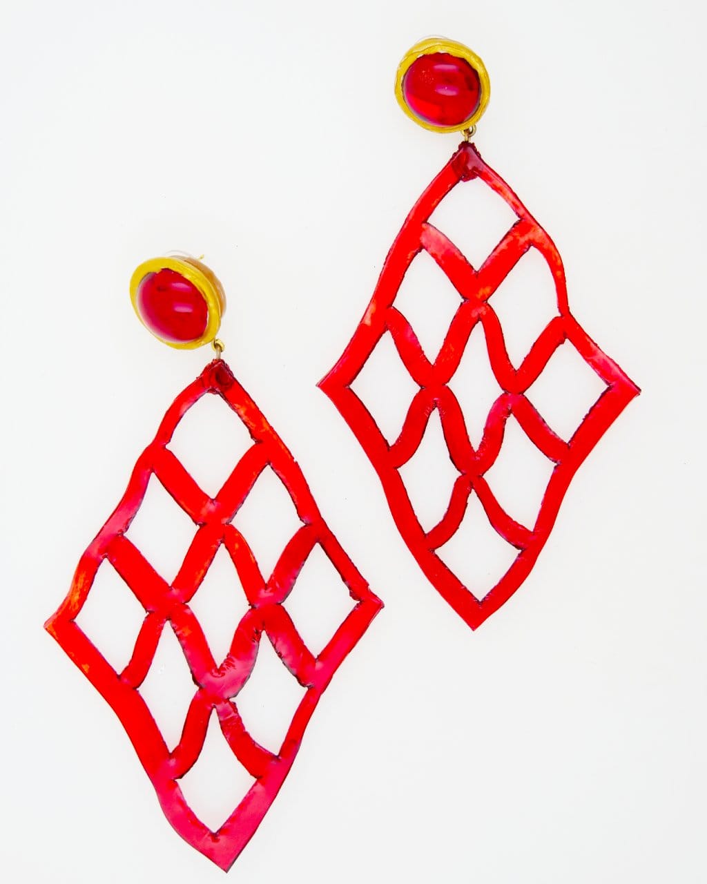 all-groups grandes boucles d'oreilles rouge intense