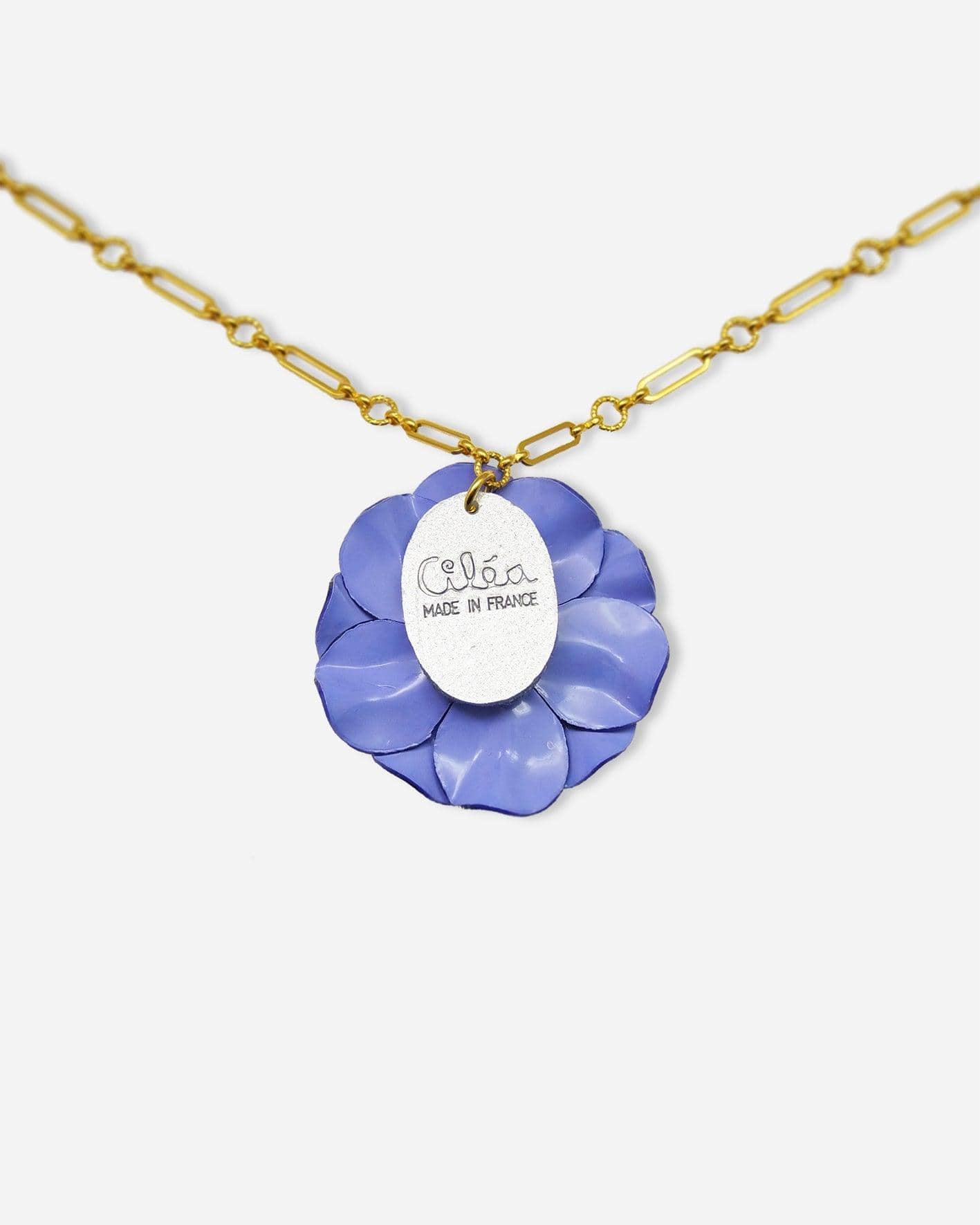 all-groups Grand sautoir femme fantaisie de dos couleur bleuet