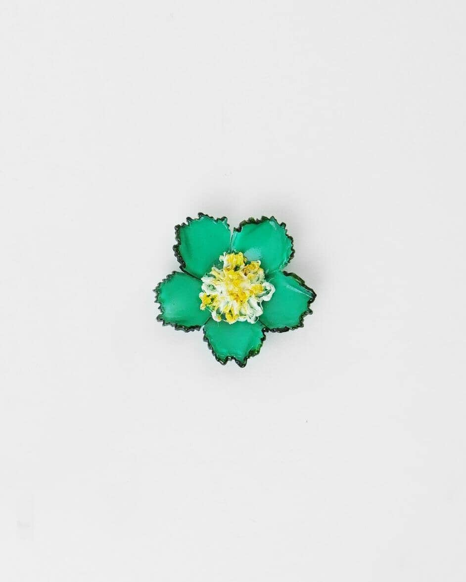 broches originales fleuries vertes