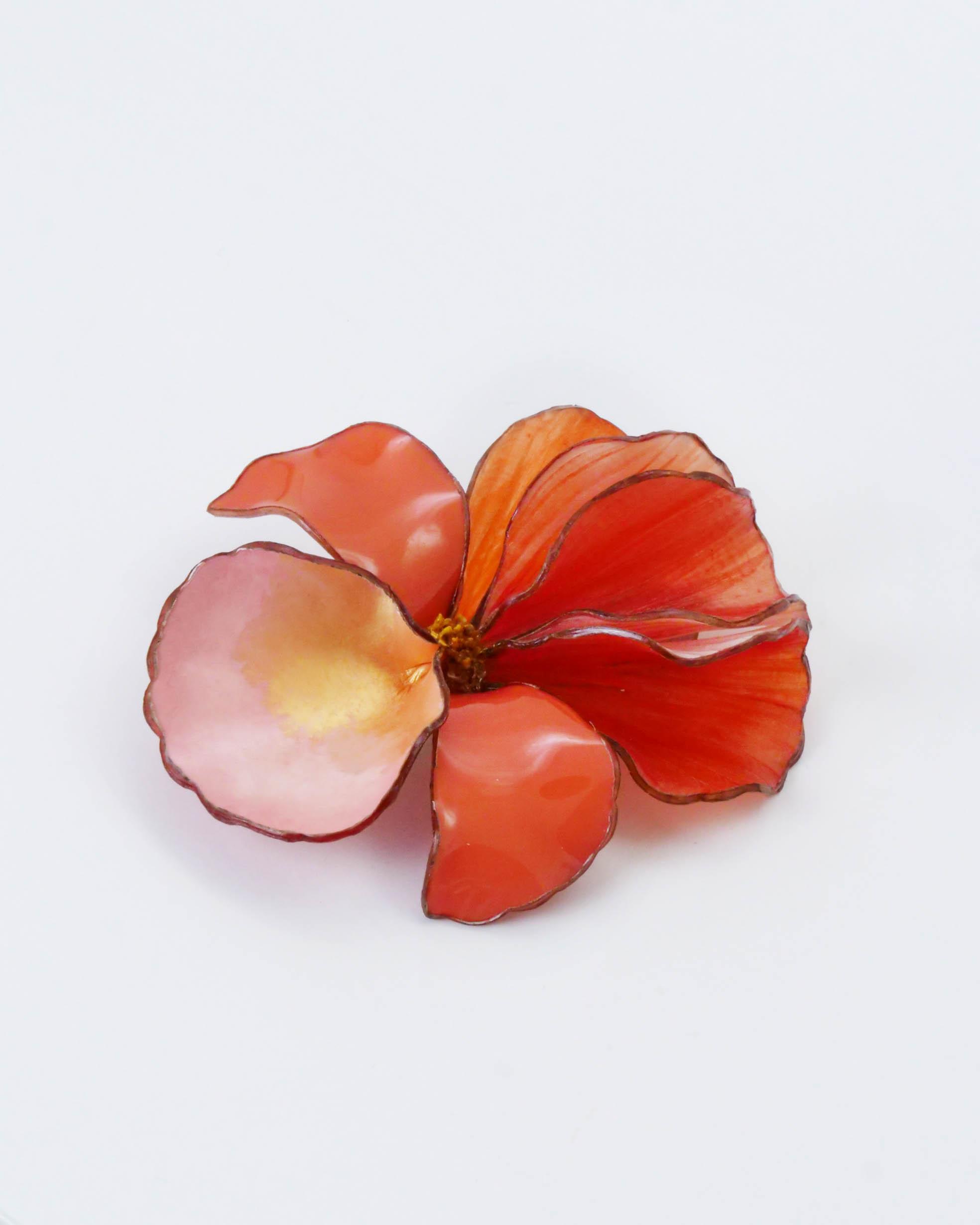 Broche fleur de couleur orange all-groups