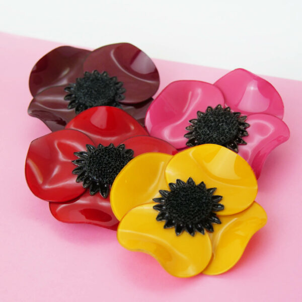 broches fleurs anemone colorees