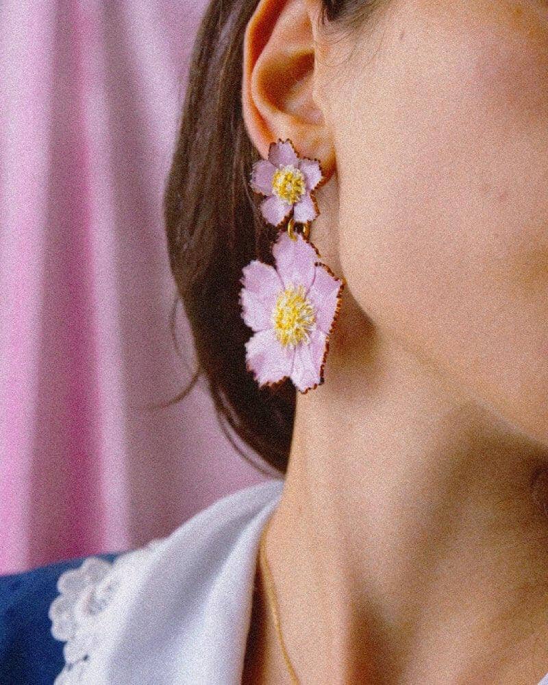 all-groups Boucles oreilles fleur rose pale 