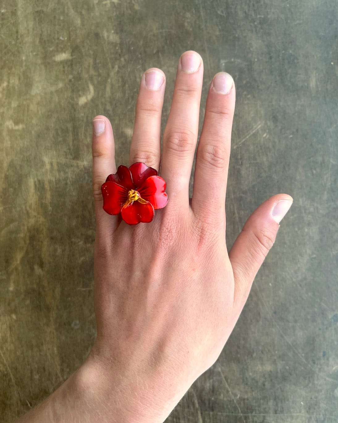 all-groups bague femme originale rouge