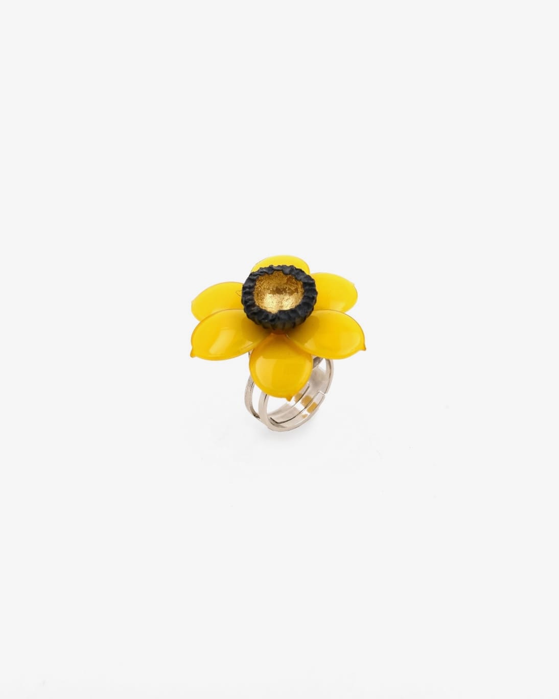 bague originale pour femme jaune qui incarne le soleil 