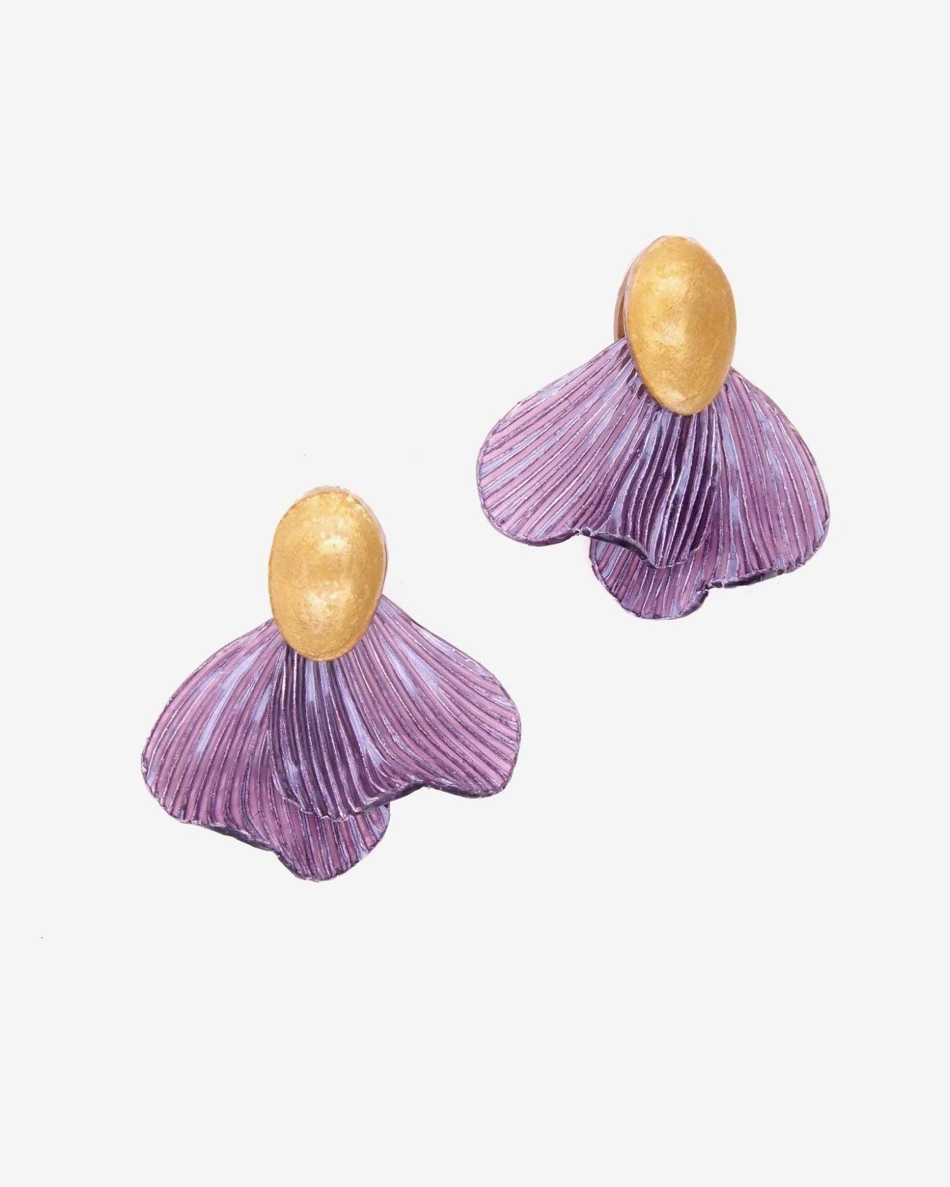 Boucles d'oreilles bijoux colorés violettes