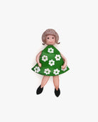 Bijou fleur personnage à la robe verte fleurie
