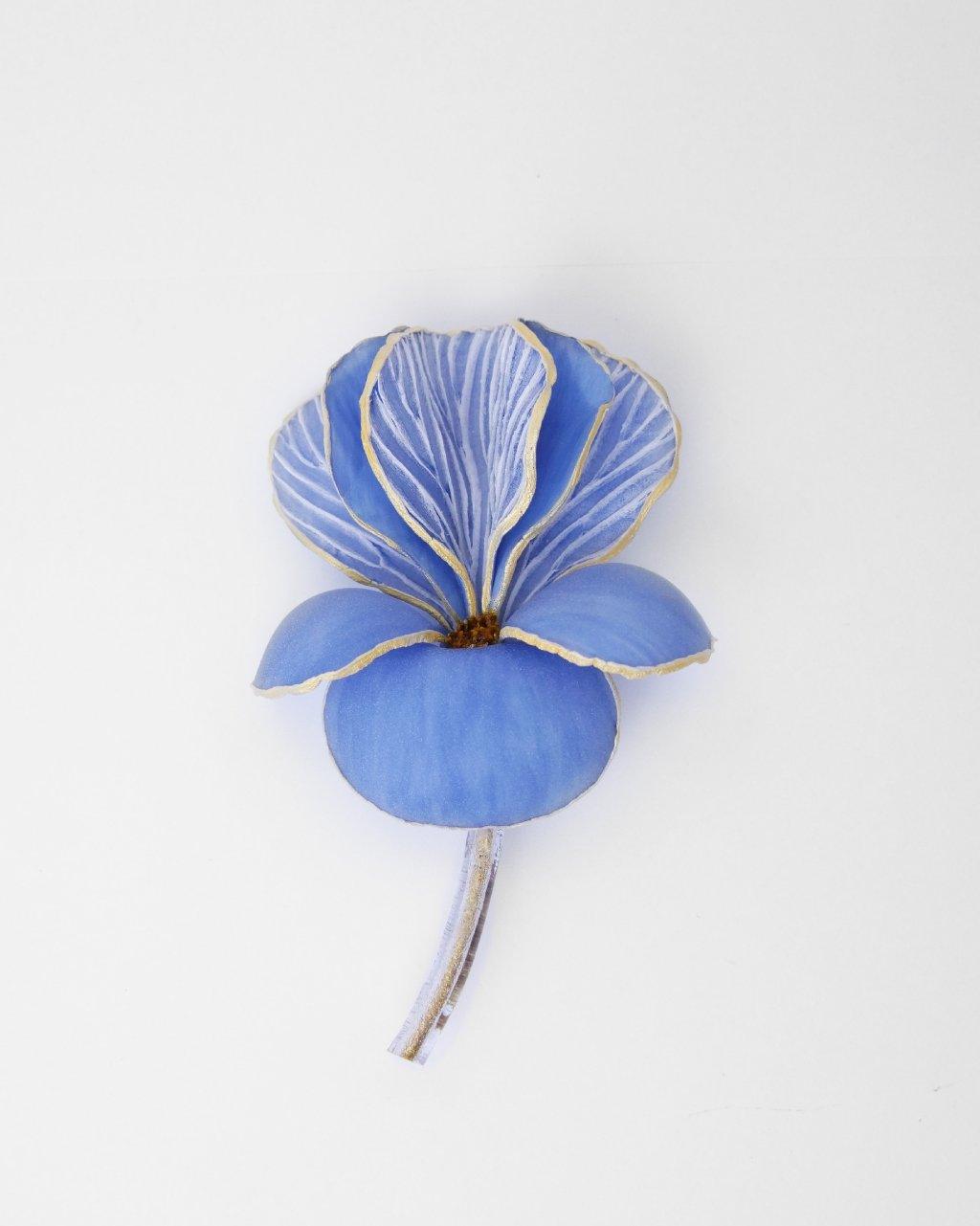 bijou broche fantaisie bleuet effet velours