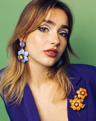 all-groups bijoux fashion femme chloé composé des boucles d'oreilles florales et de la broche fleurie, de véritables bijoux en france