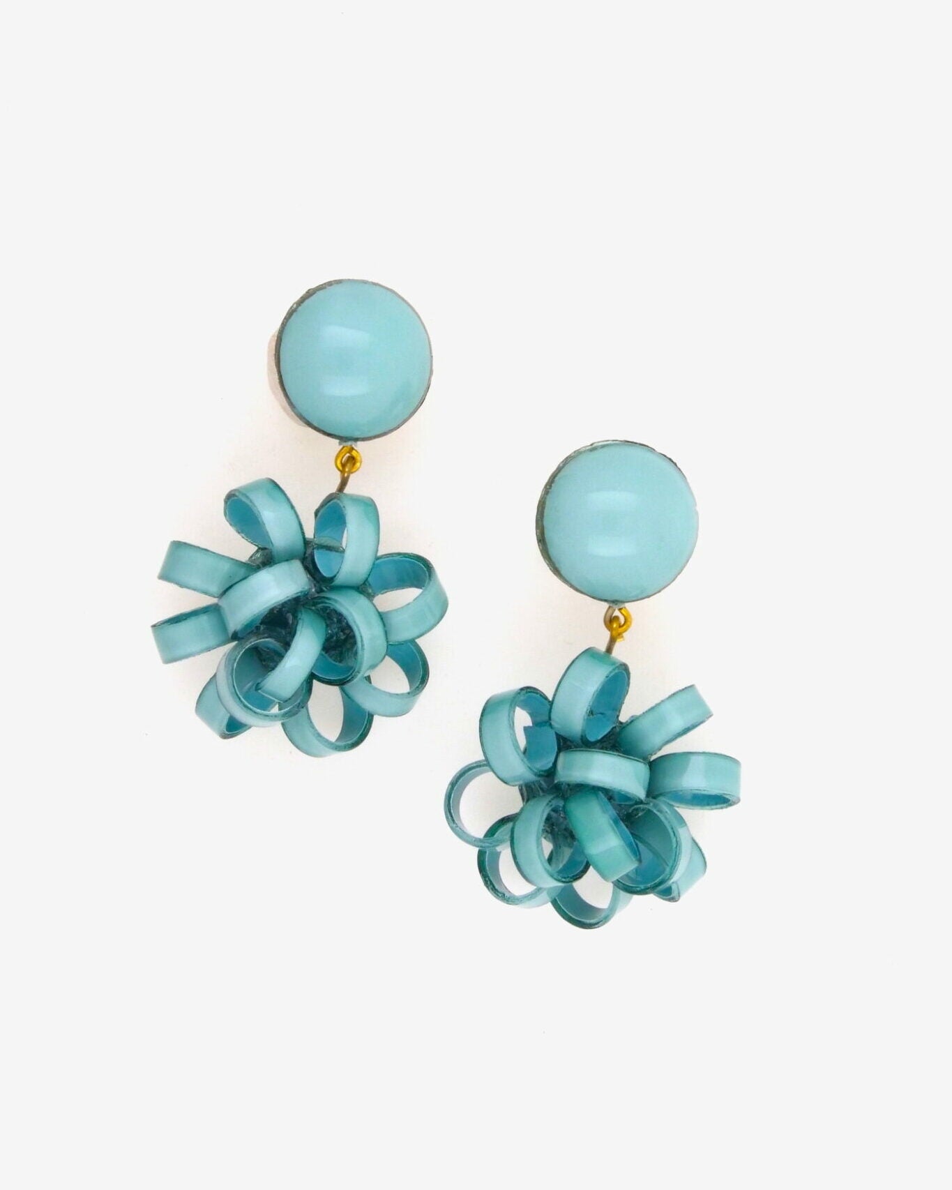 Boucles d'oreilles fantaisie pendantes de couleur bleu all-groups