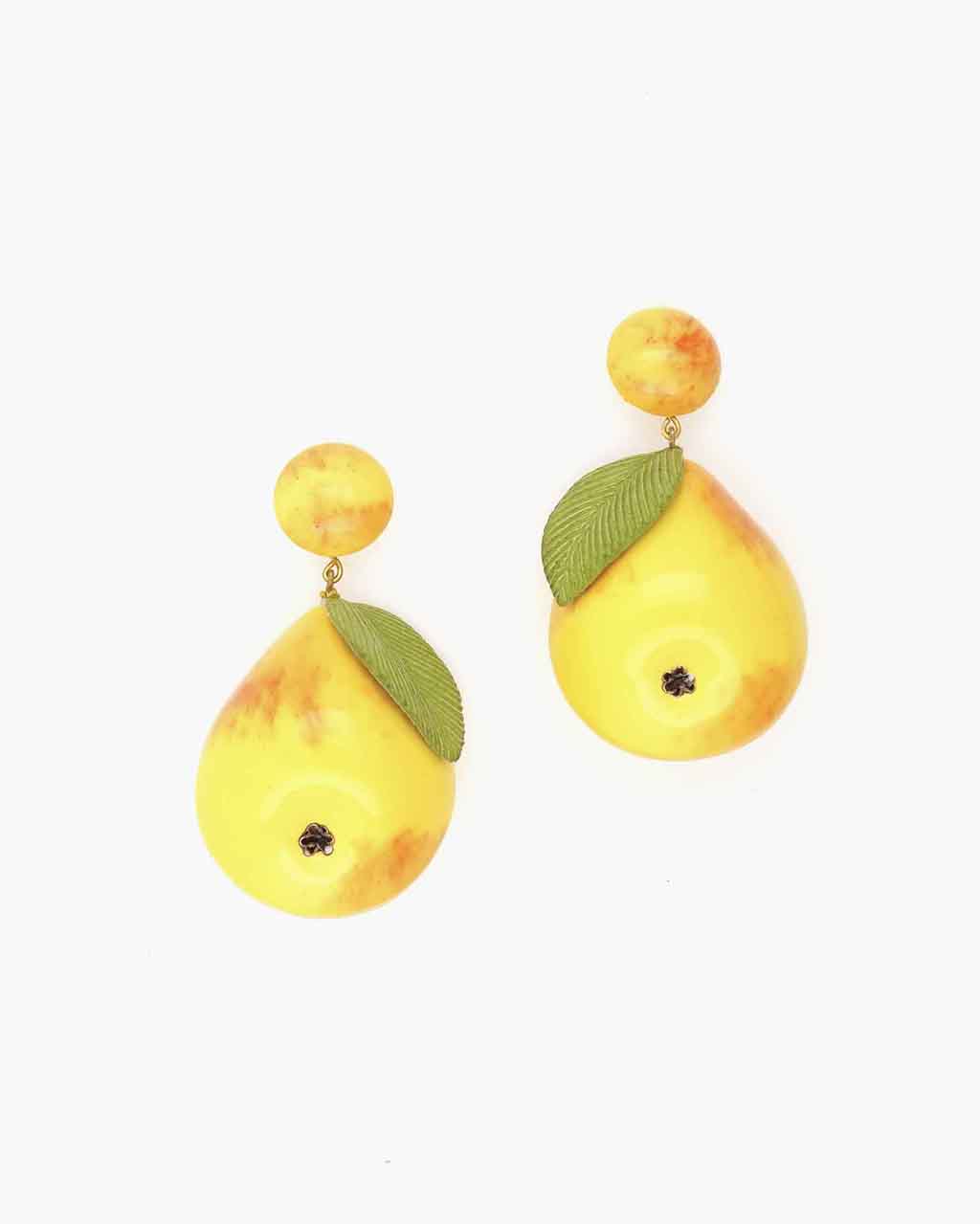 Boucle d'oreille longue en forme de fruit poire