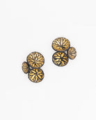 Boucle d'oreille noir et doré fuji grand modèle avec détails