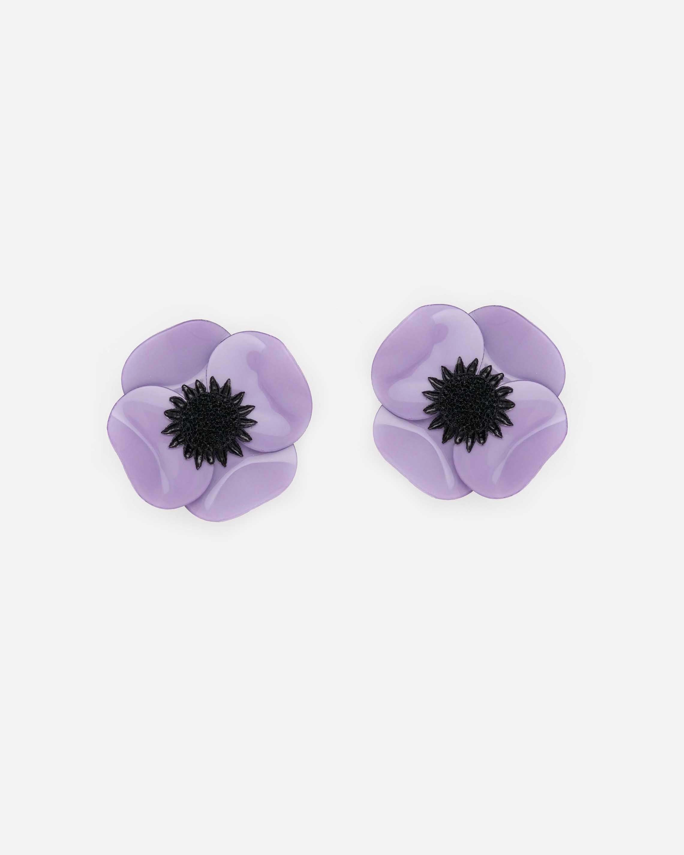 Boucles d'oreilles fleur violettes