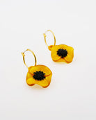 all-groups boucles d'oreilles creoles originales jaunes Anemone pour femme