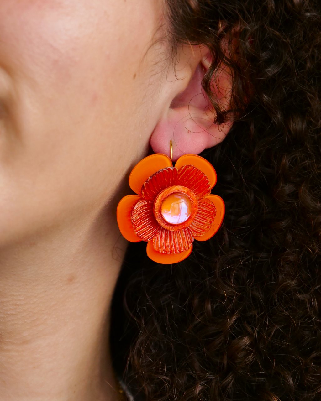 all-groups bijoux mariage france, de jolies boucles d'oreilles orange