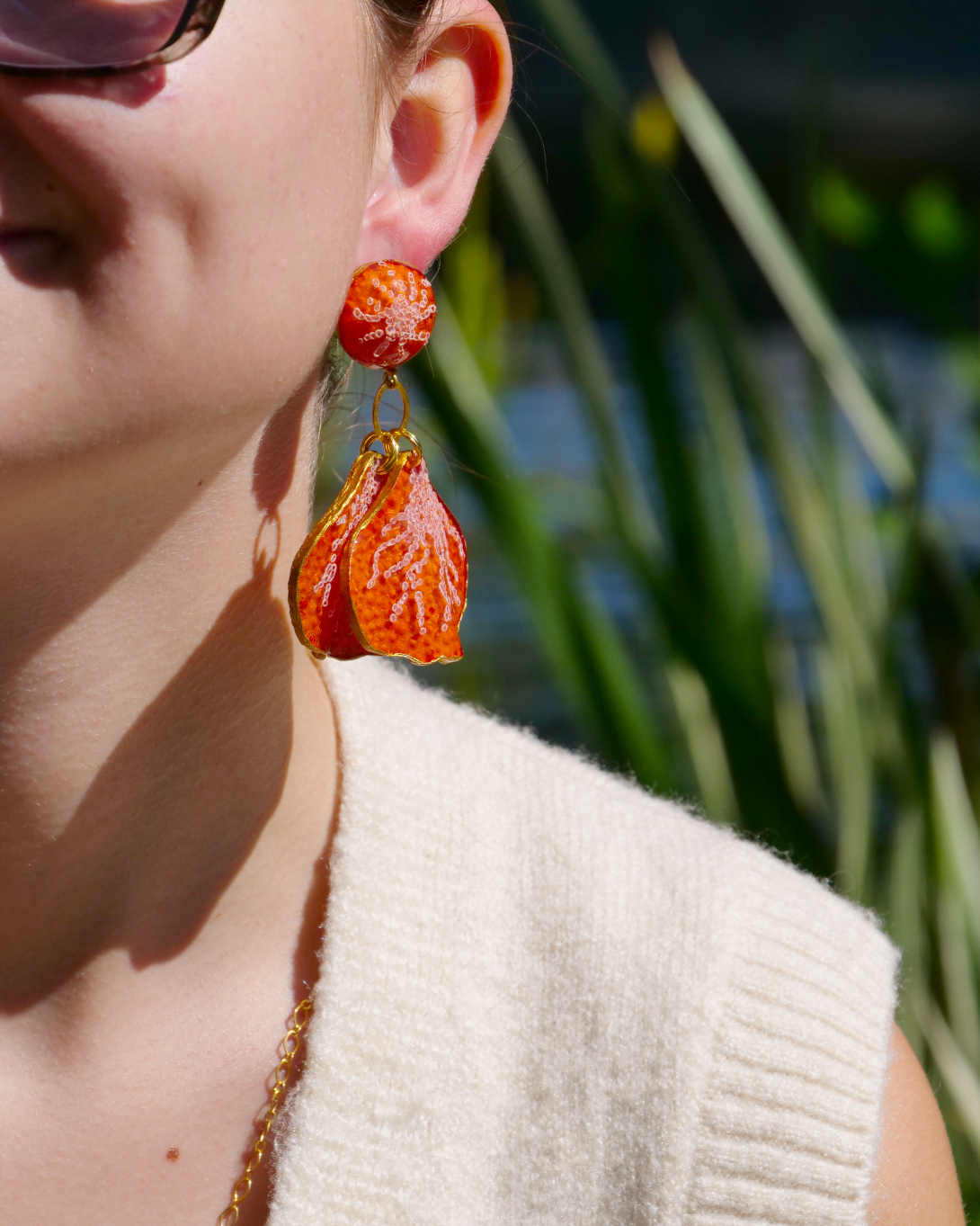 all-groups boucles d'oreilles pendantes oranges