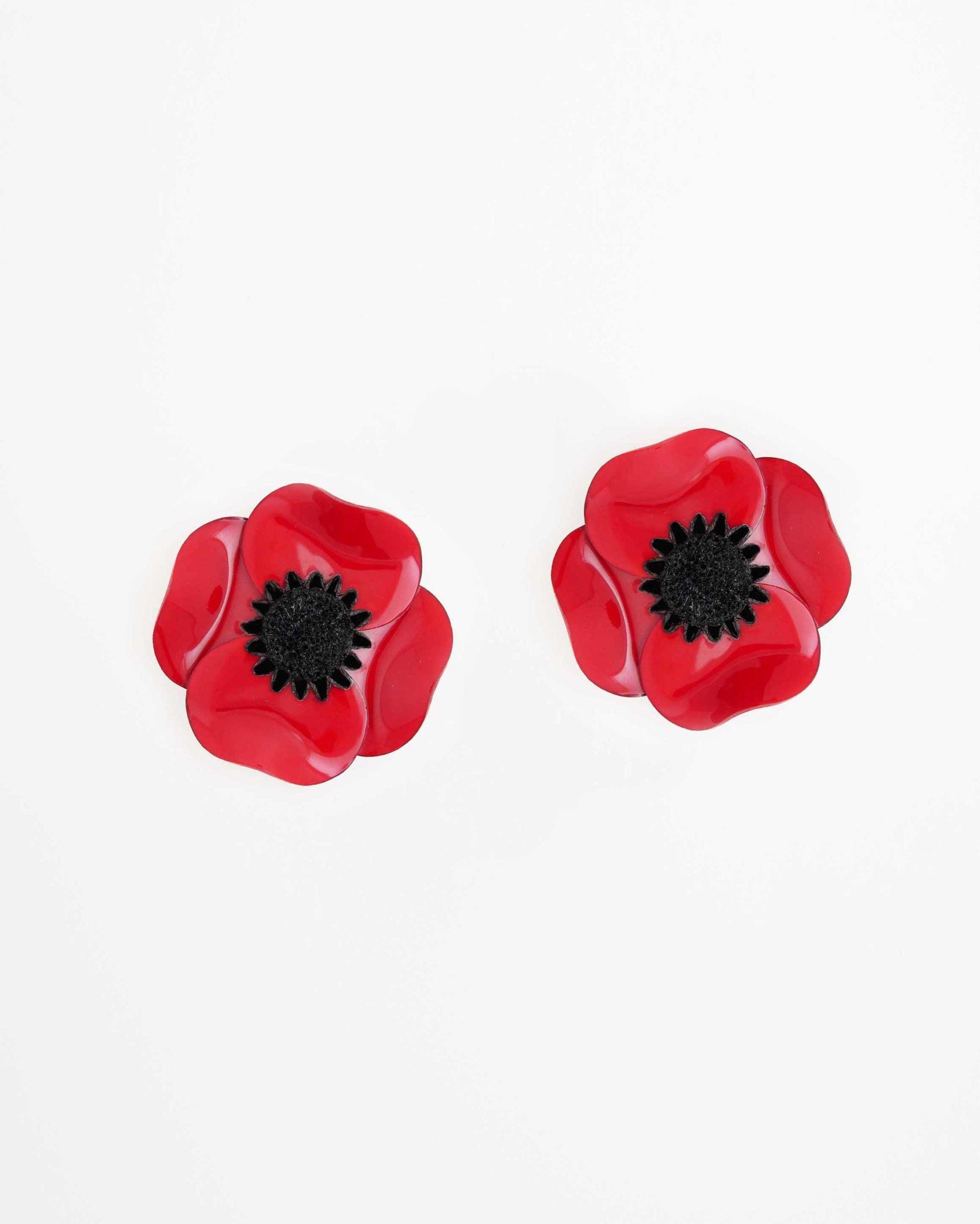 Grandes boucles d'oreilles fleur rouge all-groups