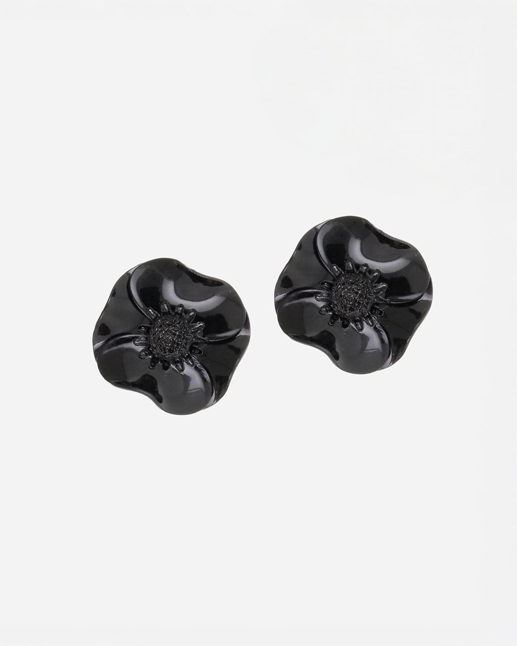 Grandes boucles d'oreilles fleurs de couleur noir 