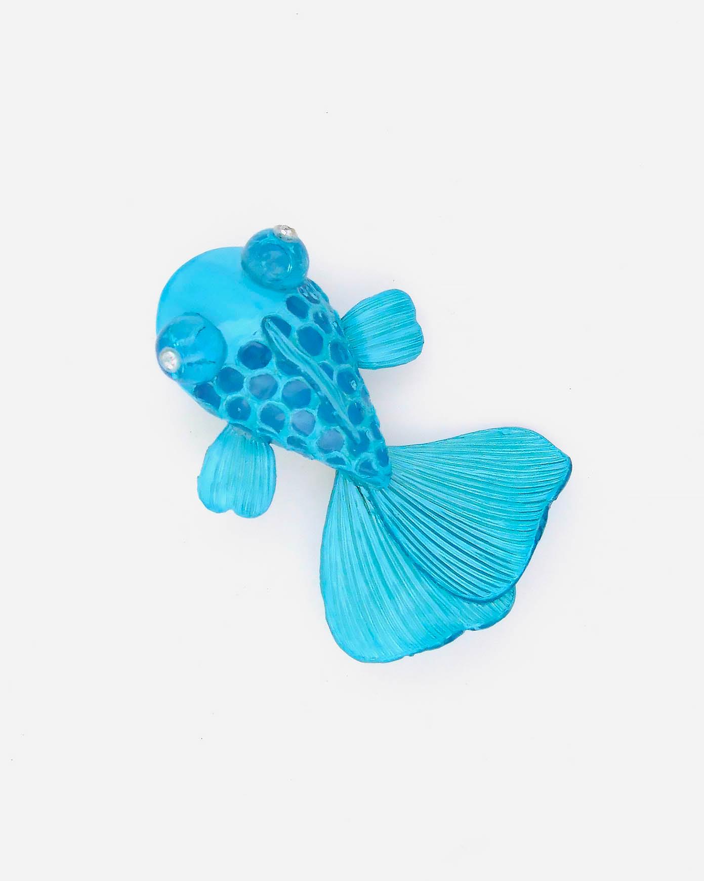 Bijoux fantaisie pour vêtement originale en forme de poisson bleu
